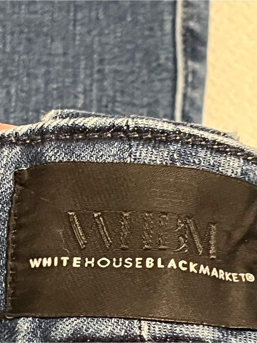 White House Black Market High Rise Mariner Blue Jeans with Wide Legs - Picture 3 of 7
